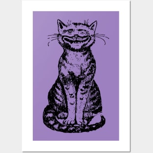 Smiling Cat on Purple Posters and Art